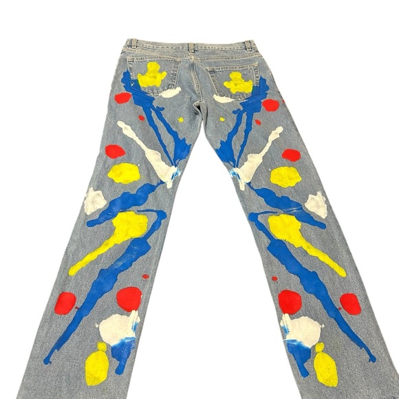 Designer Mirco Gaspari Hand Painted Jeans - Picture 7 of 9